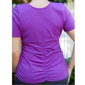 Hold Purple active ruched tee made in USA
